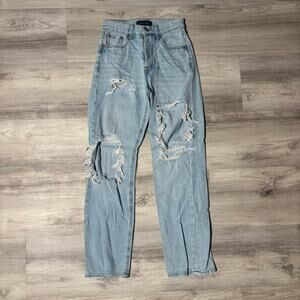 Blue ripped Aeropostale Size 000 mom jeans